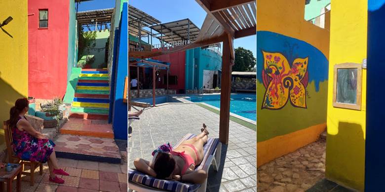 Dvorište smeštaja sa bazenom